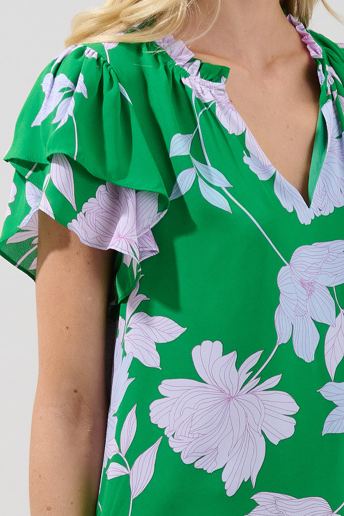 Montie Ruffle Blouse Merla Floral