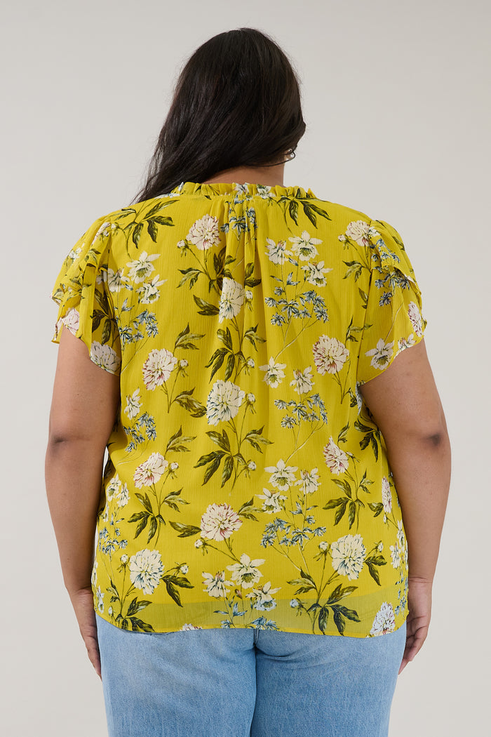 Montie Ruffle Blouse Verisa Floral Curve
