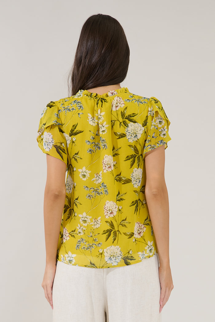 Montie Ruffle Blouse Verisa Floral