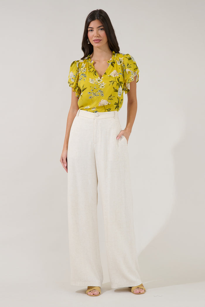 Montie Ruffle Blouse Verisa Floral