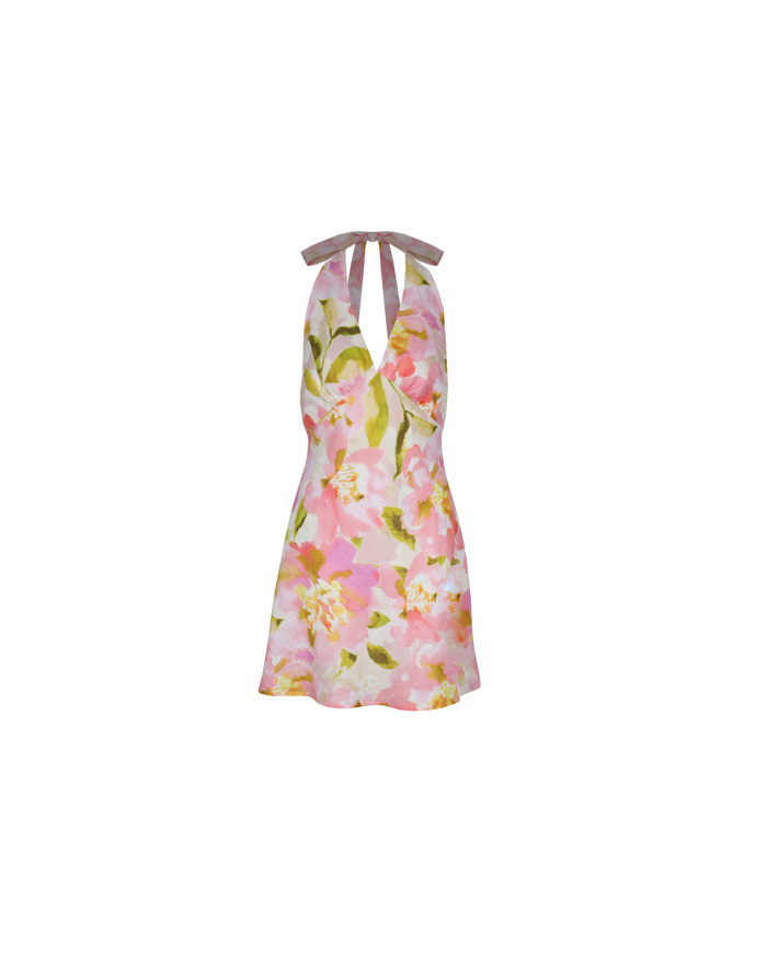 MORGAN LINEN MINI DRESS BALLET FLORAL