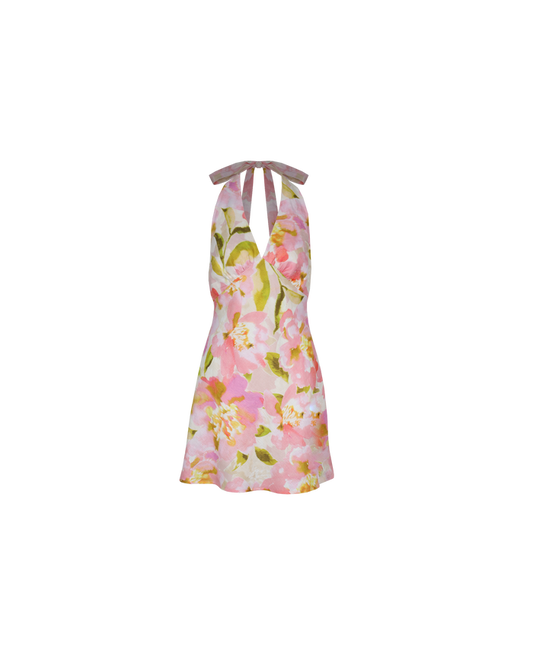 MORGAN LINEN MINI DRESS BALLET FLORAL