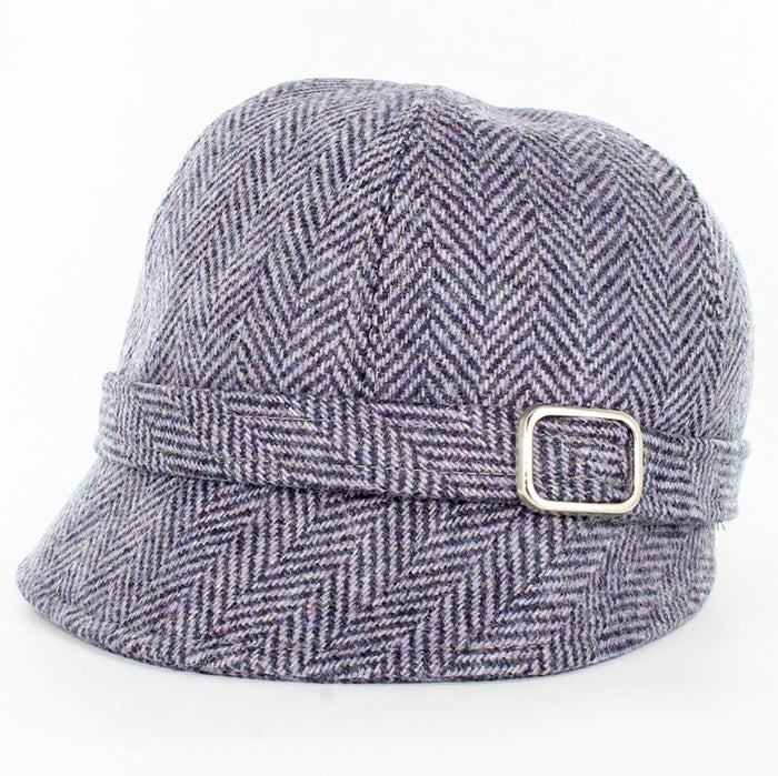Navy and Light Purple Herringbone - Mucros Weavers