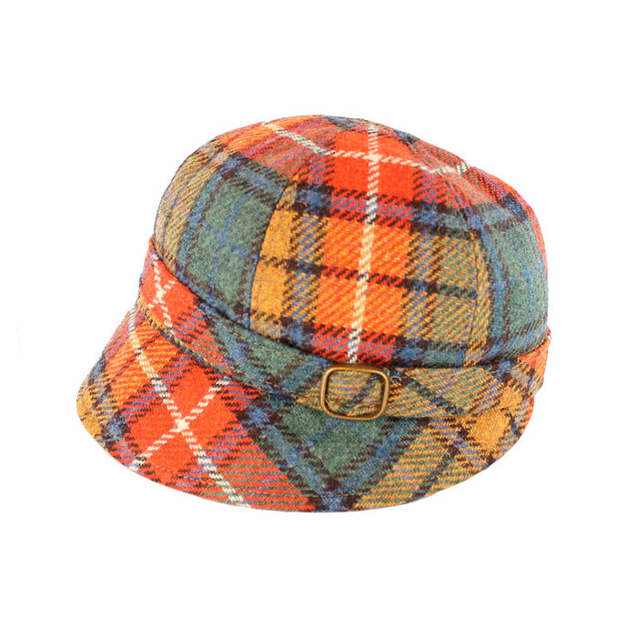 Orange Green Blue and Gold Tartan with a White Stripe - Mucros Weavers