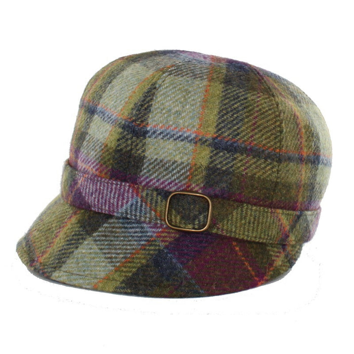 Vibrant Green Pale Blue Purple and Gold in a Check Pattern - Mucros Weavers