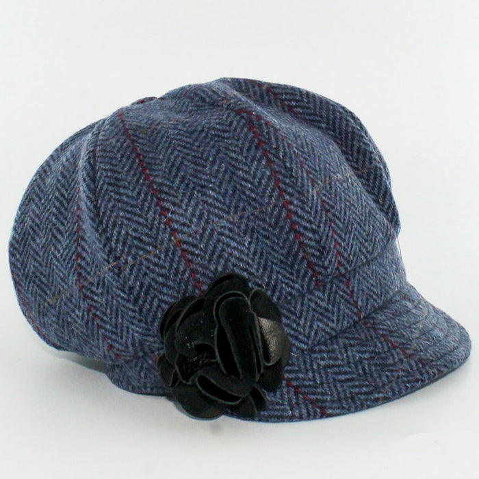 Light Blue Herringbone with Red Pencil Check - Mucros Weavers