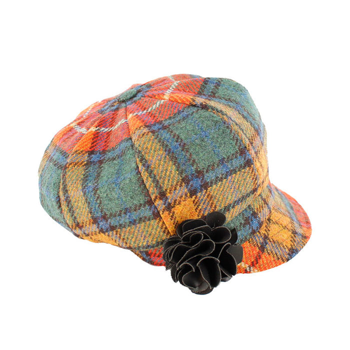 Orange Green Blue and Gold Tartan with a White Stripe - Mucros Weavers
