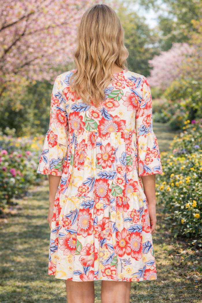 Multi Floral Tunic Dress FINAL SALE