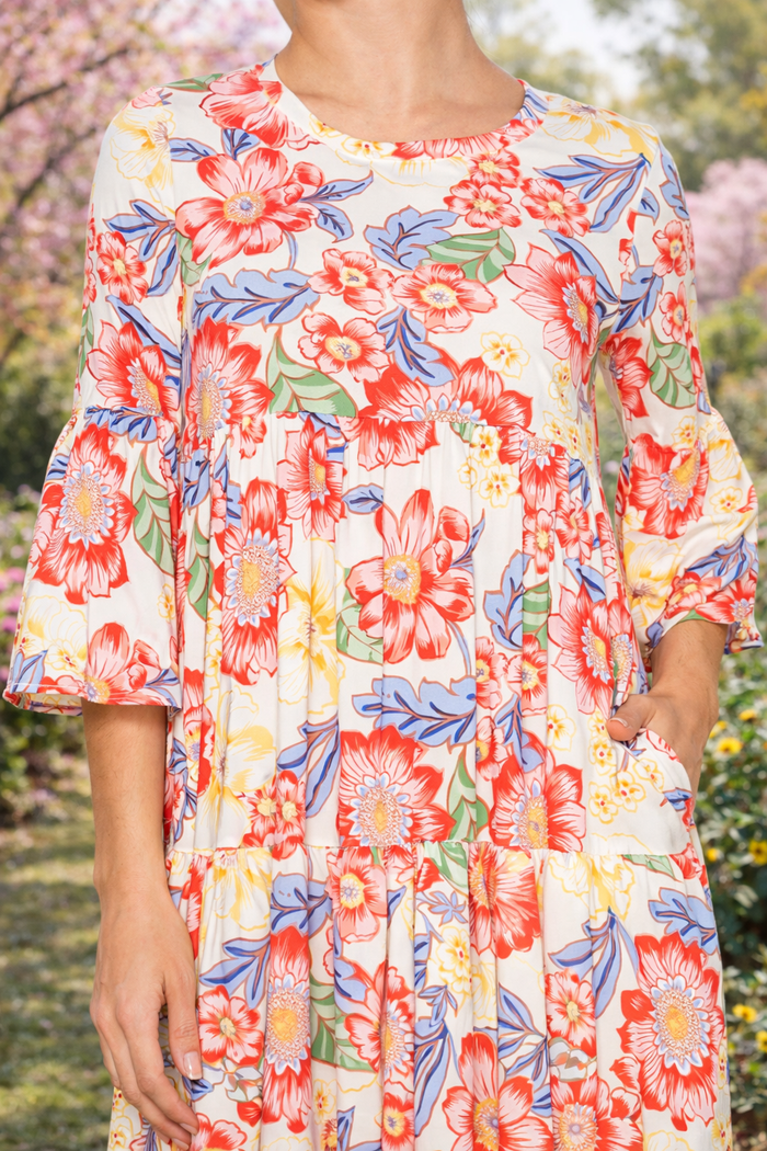 Multi Floral Tunic Dress FINAL SALE