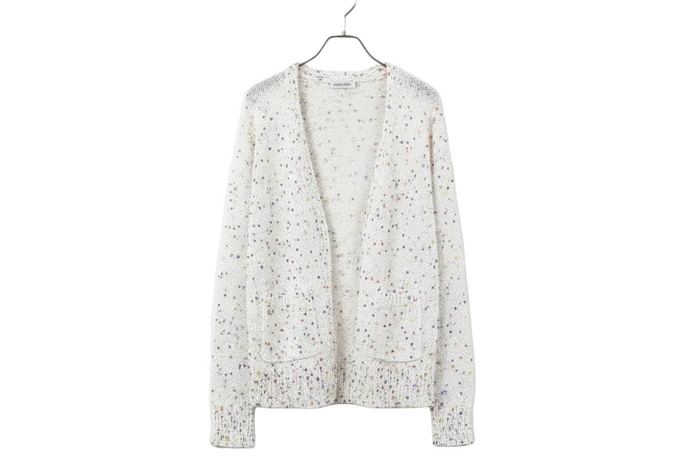 Shop Multicoloured Dotted Rib Knit Long Sleeve Cardigan at eAura