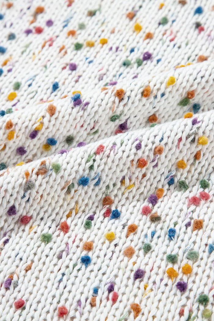 Shop Multicoloured Dotted Rib Knit Long Sleeve Cardigan at eAura