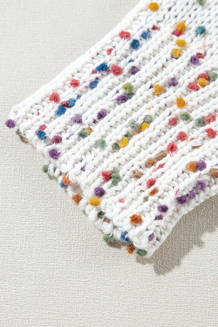 Shop Multicoloured Dotted Rib Knit Long Sleeve Cardigan at eAura