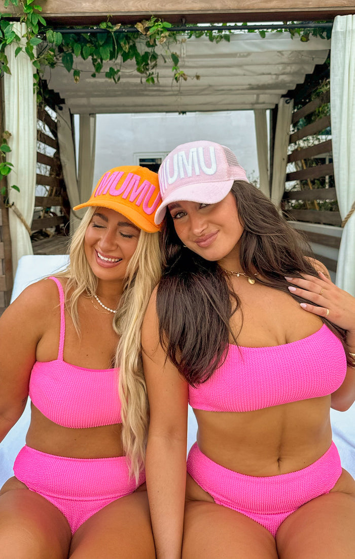 MUMU Terry Trucker Hat ~ Bubblegum Pink