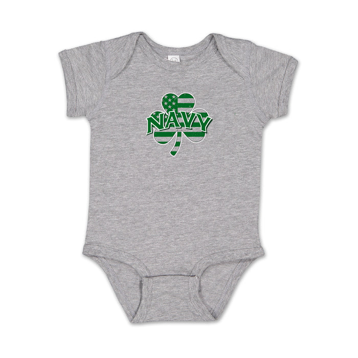 Navy Shamrock Infant Romper