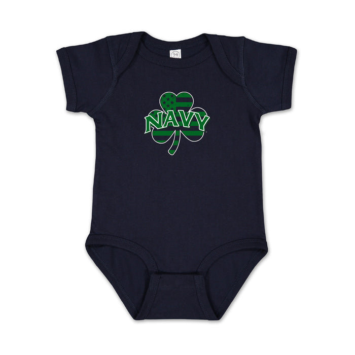 Navy Shamrock Infant Romper