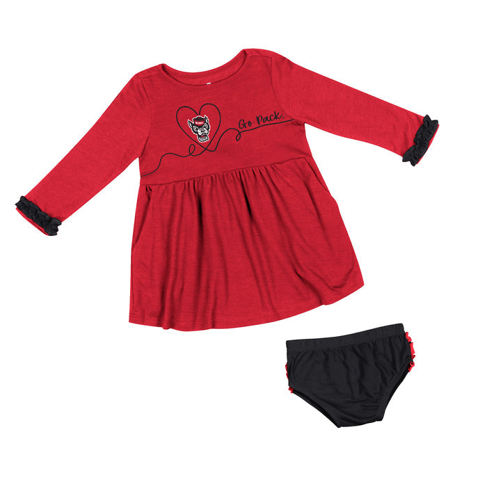 NC State Infant Girls Miss Mullins Dress Set