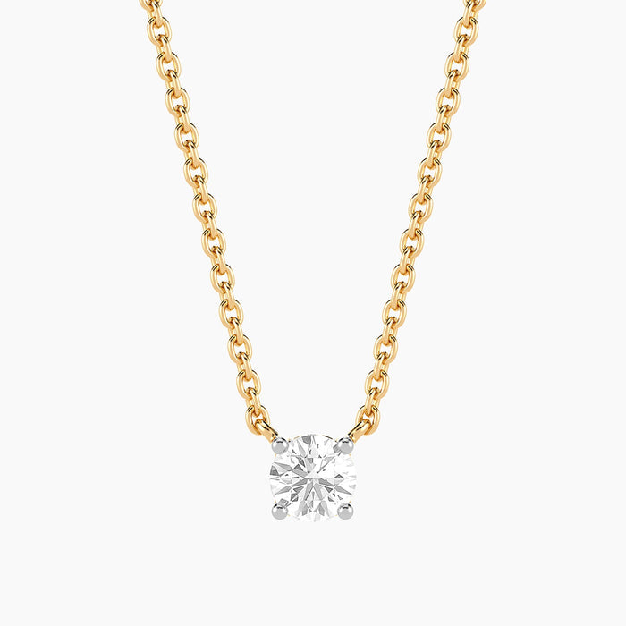 Necklace Round Lab-Grown 0.25 Ct Diamond Waterproof