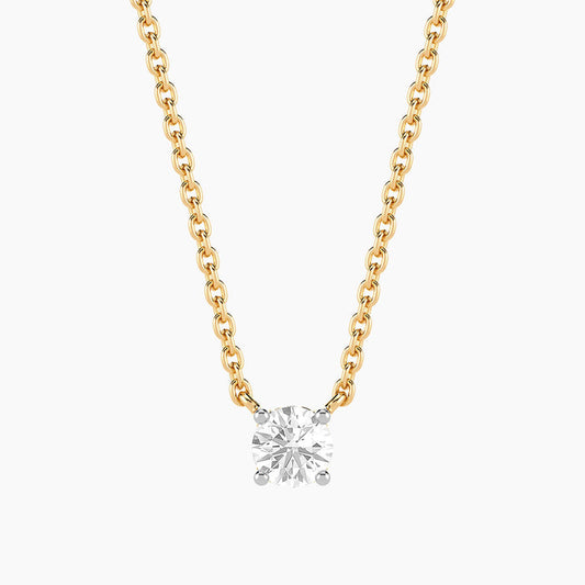 Necklace Round Lab-Grown 0.25 Ct Diamond Waterproof