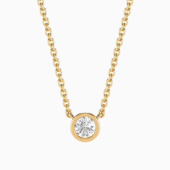 Necklace Signature Bezel Lab-Grown 0.20 Ct Pendant Waterproof