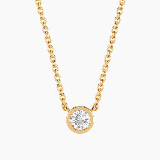 Necklace Signature Bezel Lab-Grown 0.20 Ct Pendant Waterproof