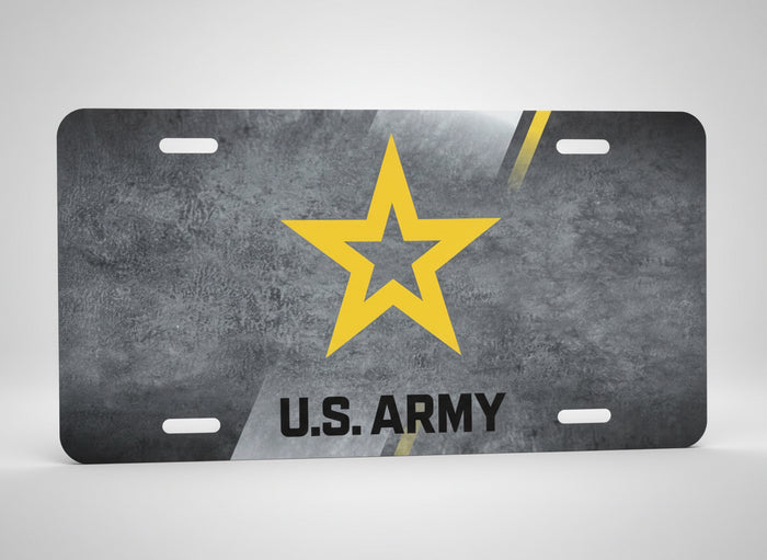 New Army Star full color metal License Plate