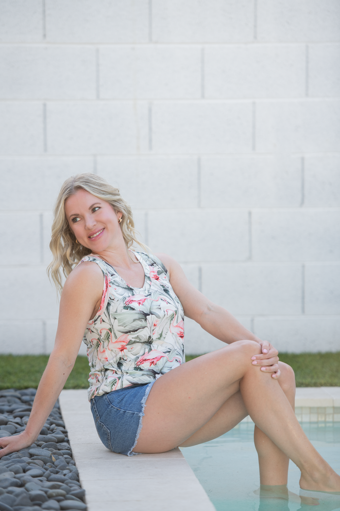 Noelle Tank - Flamingos by Michelle Mae