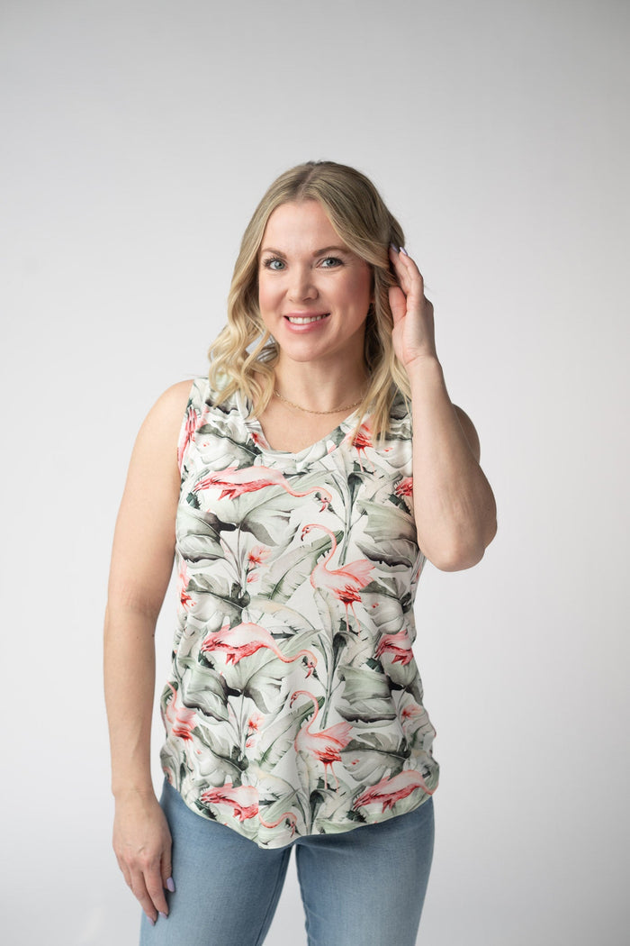 Noelle Tank - Flamingos by Michelle Mae