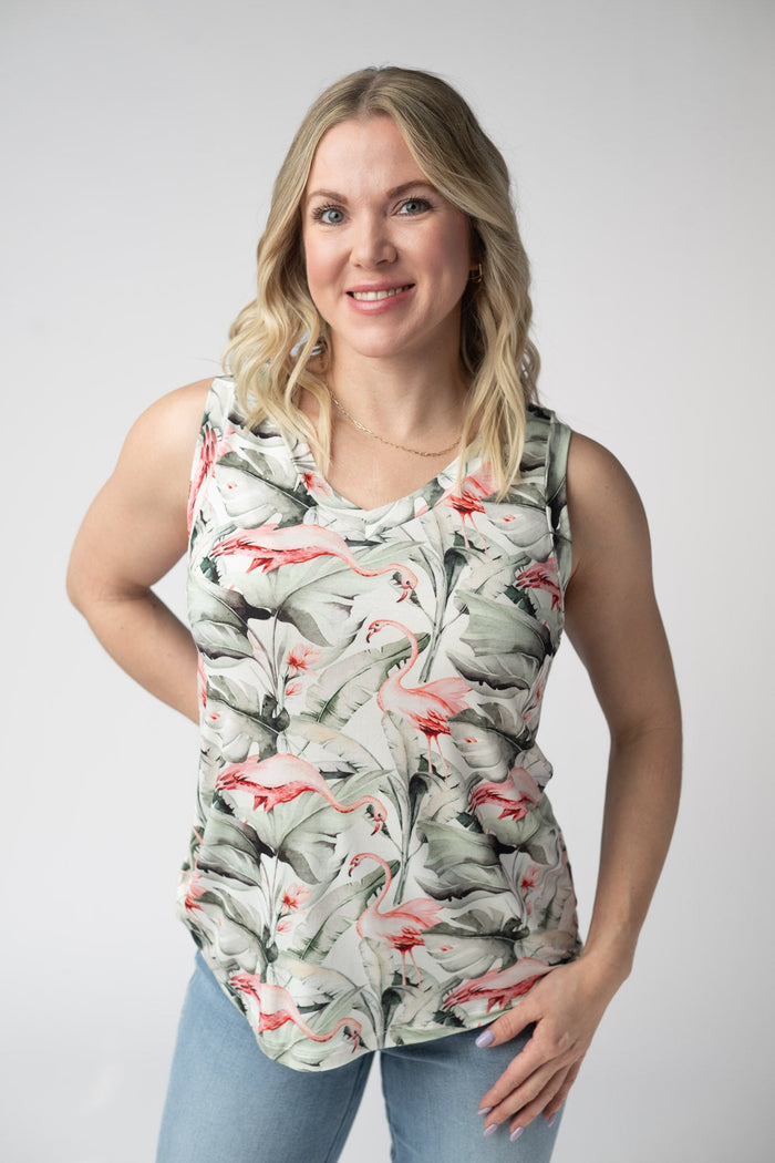 Noelle Tank - Flamingos by Michelle Mae