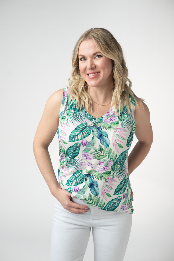 Noelle Tank - Tropical Leaf by Michelle Mae