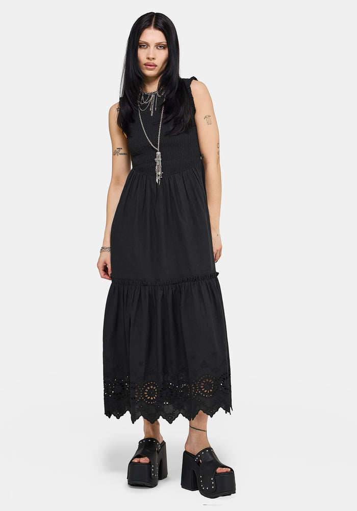 Noirette Broderie Midi Dress UK 6