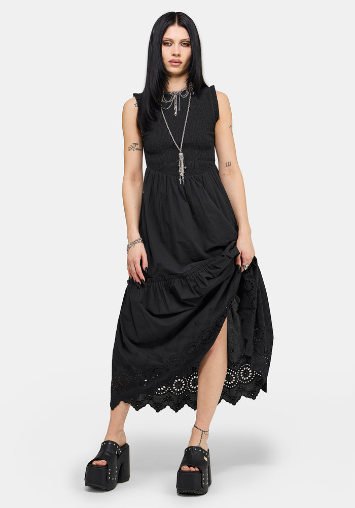 Noirette Broderie Midi Dress