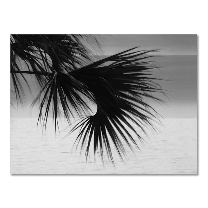 Timeless coastal wall print with black-and-white surf scene for Scandinavian interiors