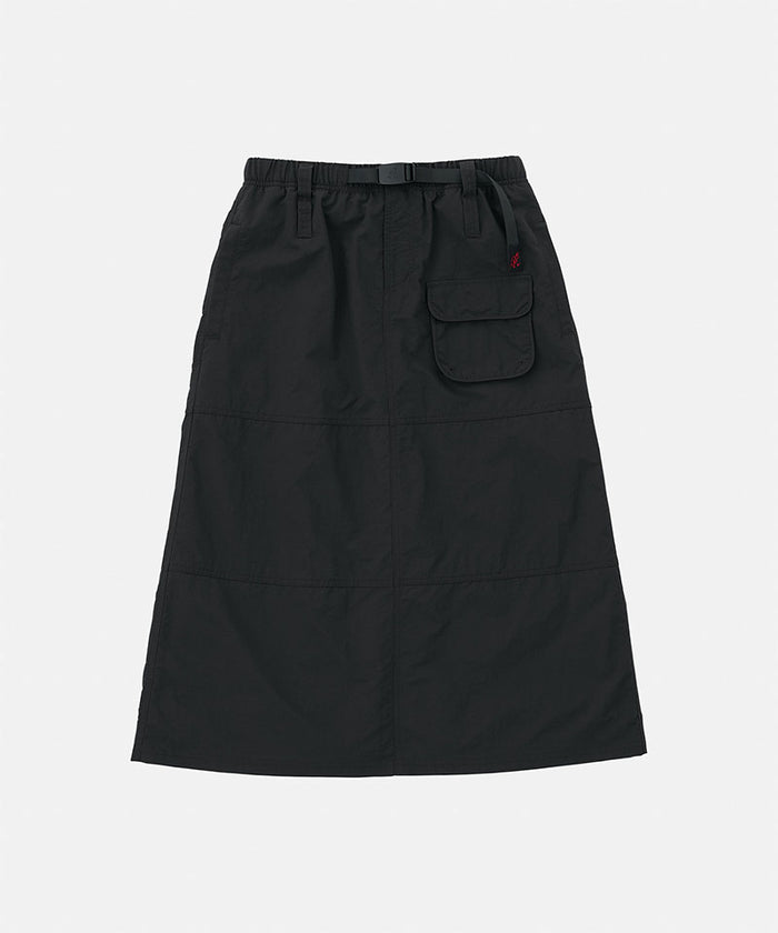 Gramicci black Nylon Utility Skirt against a light-tone background.