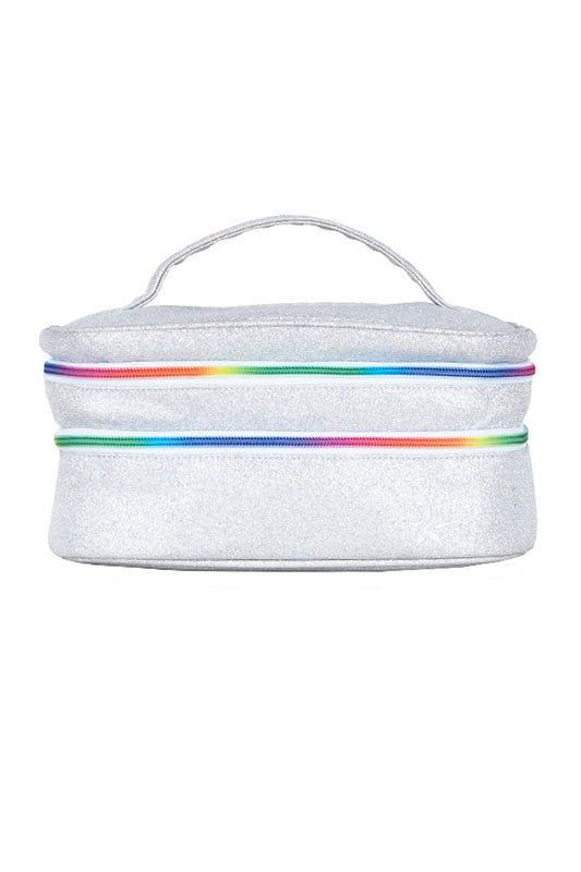 Opalescent Rebel Glam & Go Travel Case with Rainbow Zipper