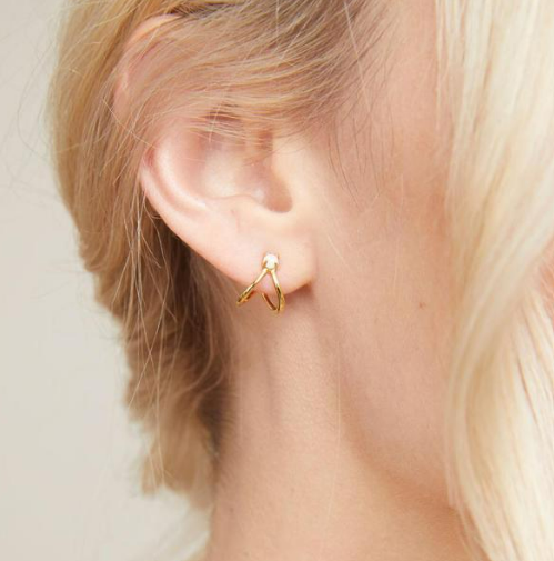 Opalite Solitare Double Huggies