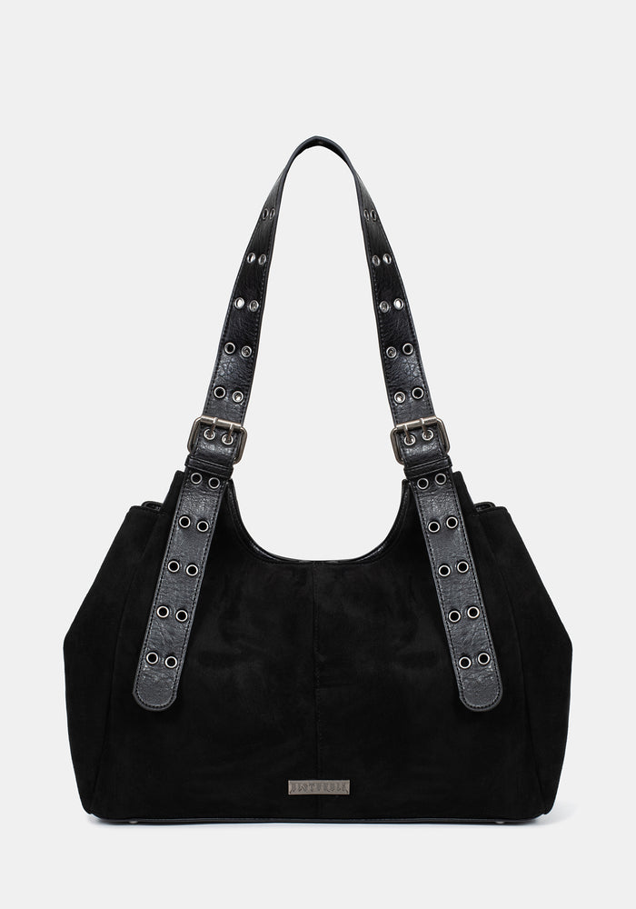 Ophelia Black Belted Shoulder Bag