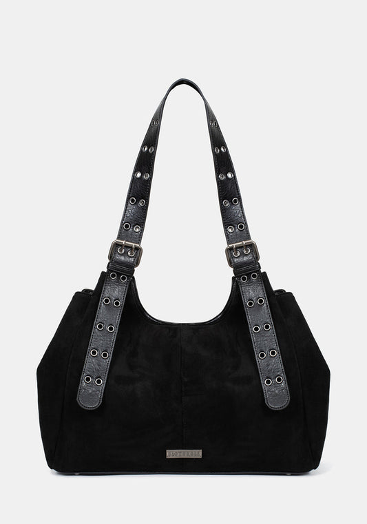 Ophelia Black Belted Shoulder Bag
