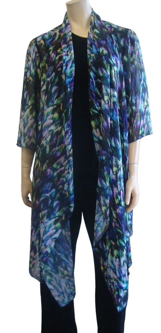 Shelz Drape Front Chiffon Jacket