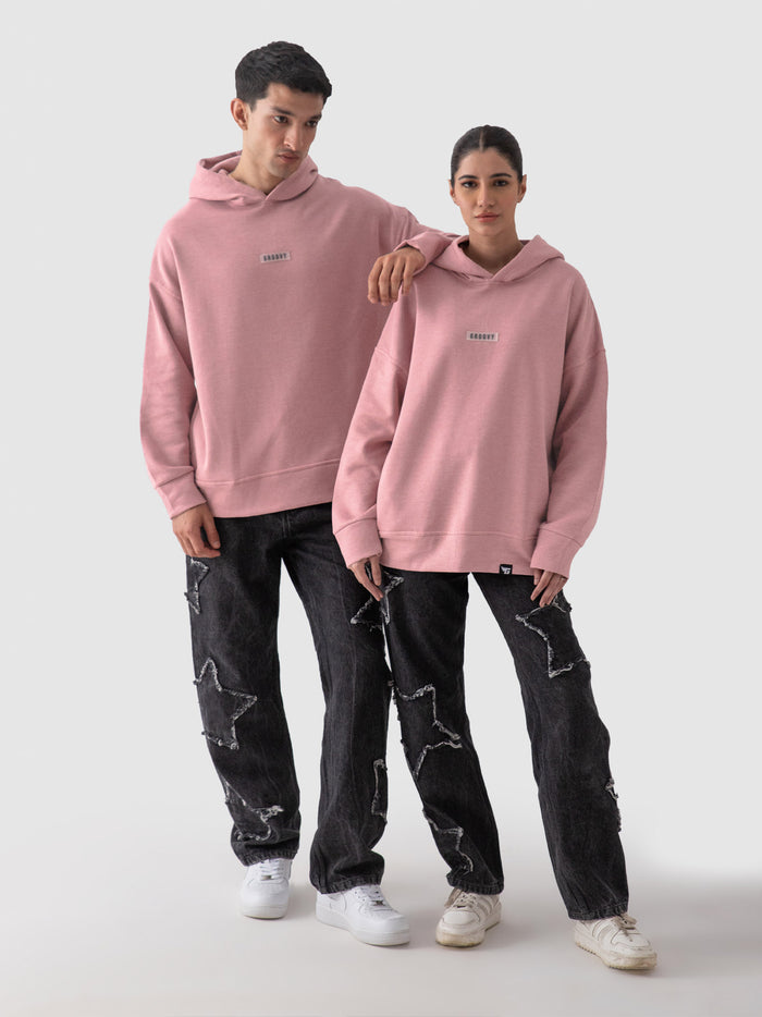 Pastel pink oversized hoodie male model full body front view Pakistan – GROOVY