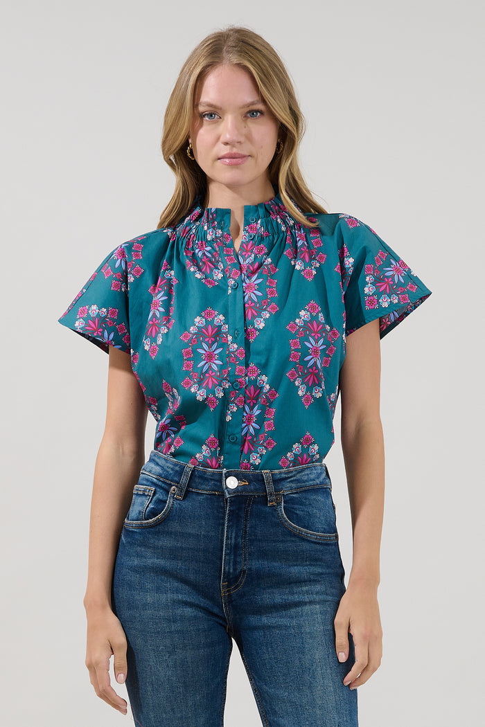 Patma Mock Neck Top Folklore