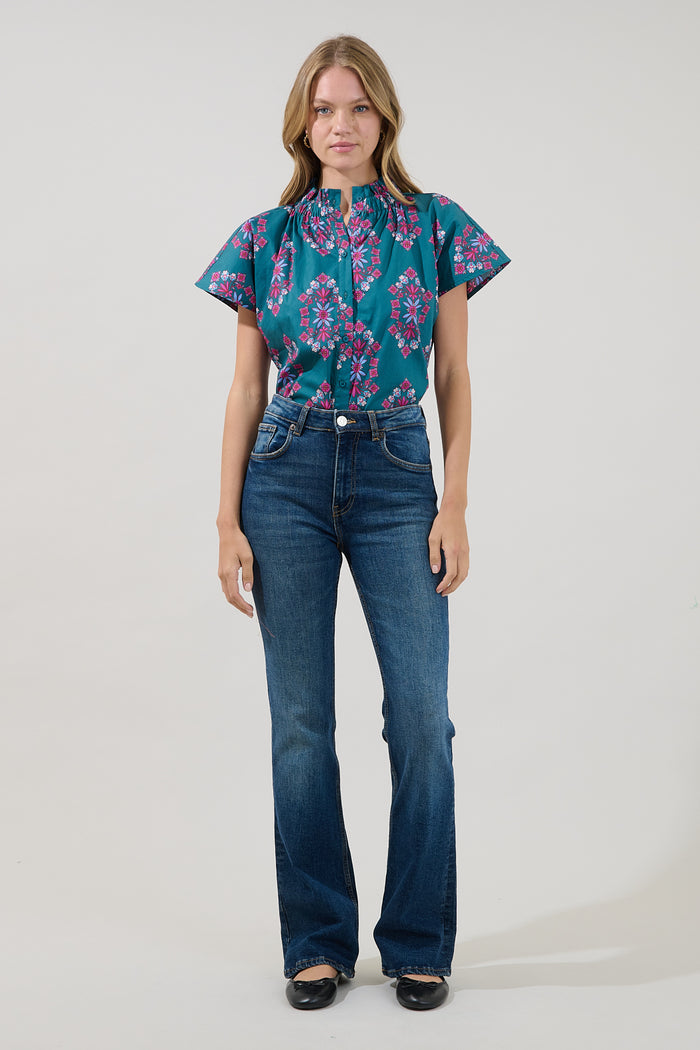 Patma Mock Neck Top Folklore