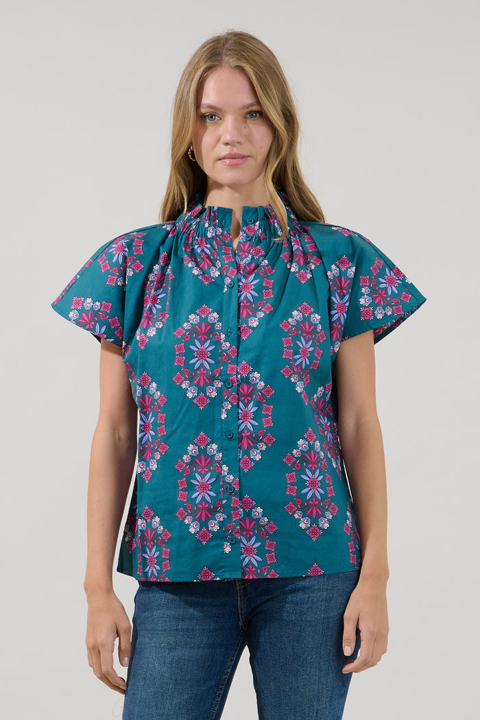 Patma Mock Neck Top Folklore