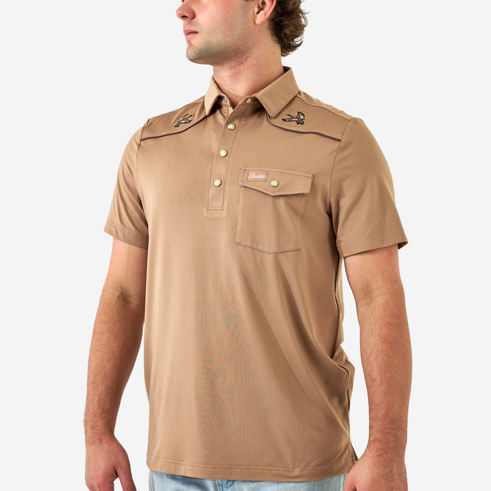 Pearl Snap Performance Polo - Mallards - Khaki