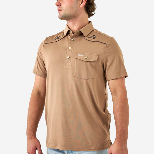 Pearl Snap Performance Polo - Mallards - Khaki