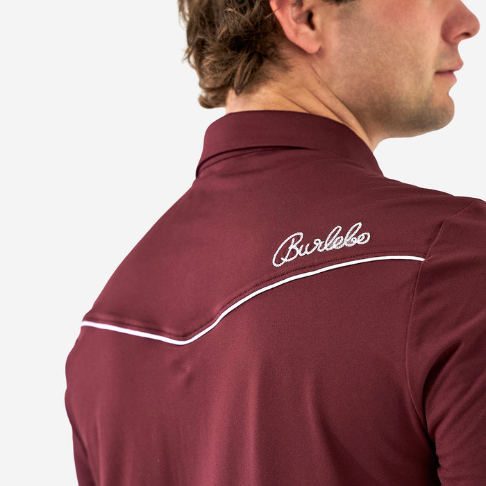 Pearl Snap Performance Polo - Maroon