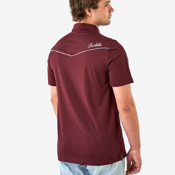 Pearl Snap Performance Polo - Maroon
