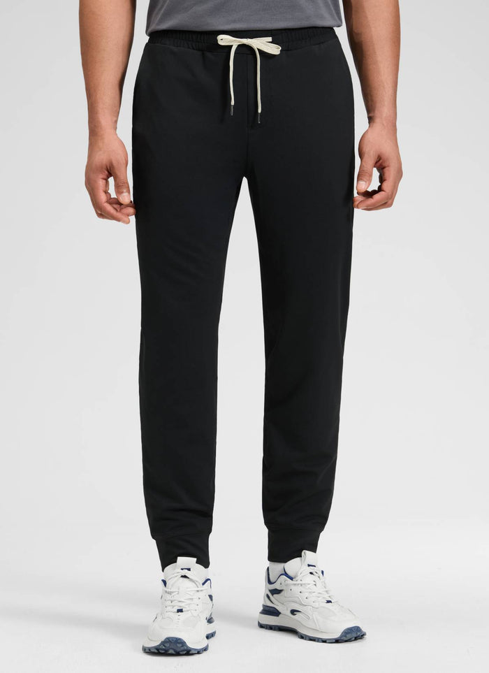 CRZ YOGA Men's Workout Casual Mid Rise Drawstring Pocket Jogger 29" Black