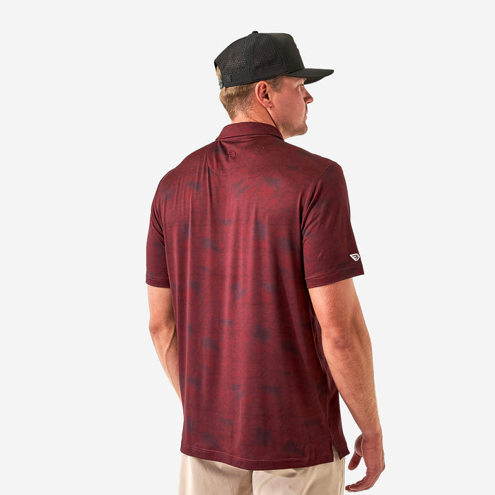 Performance Polo - Maroon Texas Camo