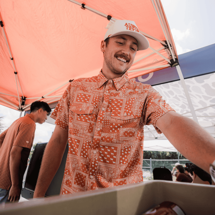 Performance Western Shirt - Texas Paisley - Orange