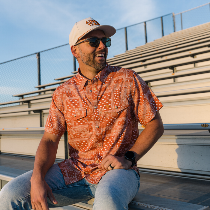 Performance Western Shirt - Texas Paisley - Orange